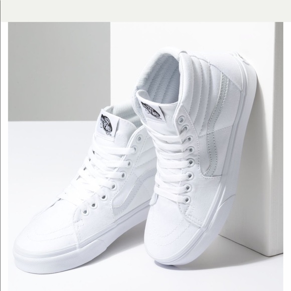 white canvas sk8 hi